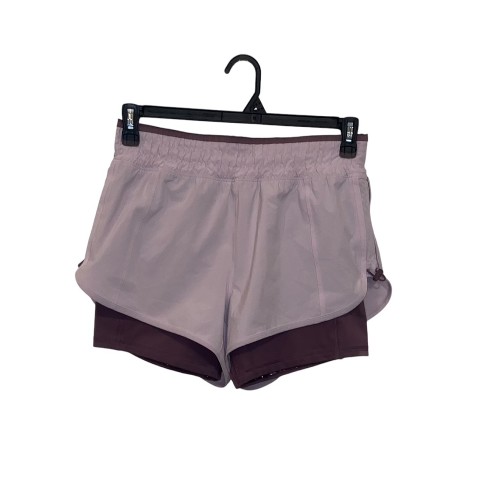 Women’s Athleta Stay Ply 2 in 1 Purple/Magenta Shorts Size Medium